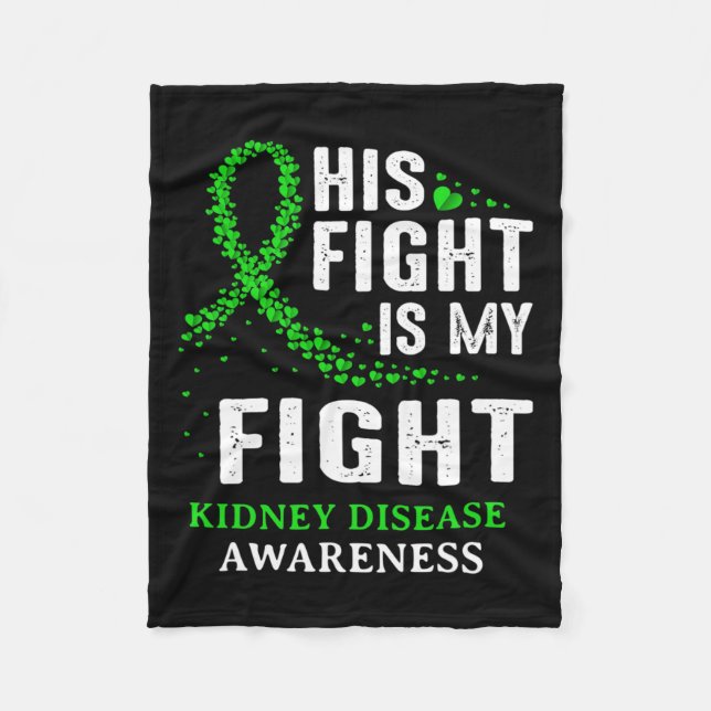 Kidney Disease Awareness Survivor Grönt Ribbon Man Fleecefilt (Framsidan)