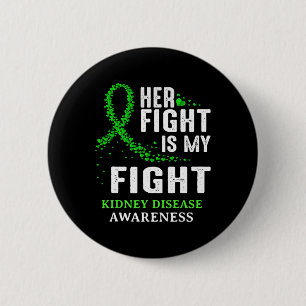 Kidney Disease Awareness Survivor Grönt Ribbon Man Knapp