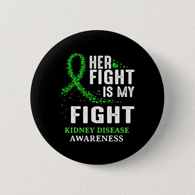 Kidney Disease Awareness Survivor Grönt Ribbon Man Knapp (Framsida)