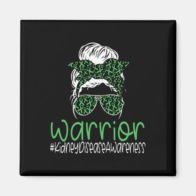 Kidney Disease Awareness Transplant Grönt Ribbon M Magnet (Framsidan)