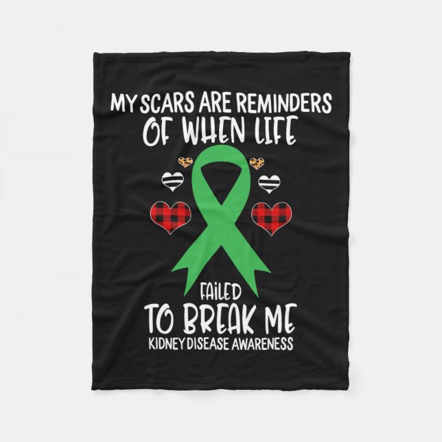 Kidney Disease Awareness Warrior Scars Reminders L Fleecefilt (Framsidan)