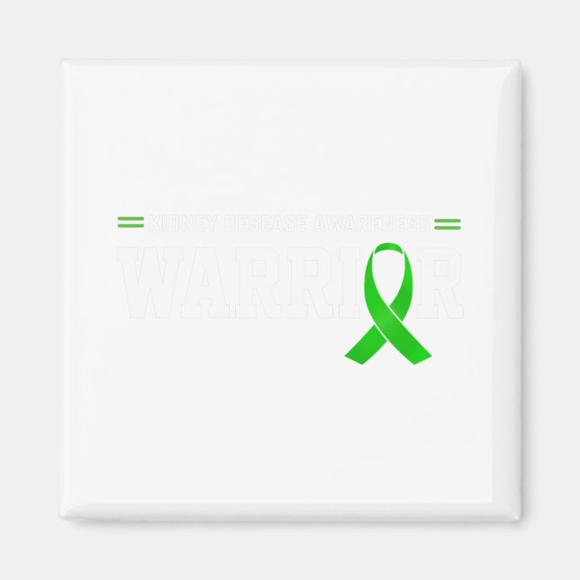 Kidney Disease Awareness Warrior Support Month Gre Magnet (Framsidan)