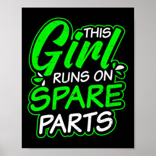 Kidney Disease Design Girl Springa på Spareparts G Poster