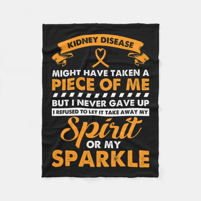 Kidney Disease Gift - Aldrig Ge Up Kidney Cancer Fleecefilt (Framsidan)