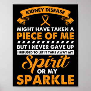 Kidney Disease Gift - Aldrig Ge Up Kidney Cancer Poster
