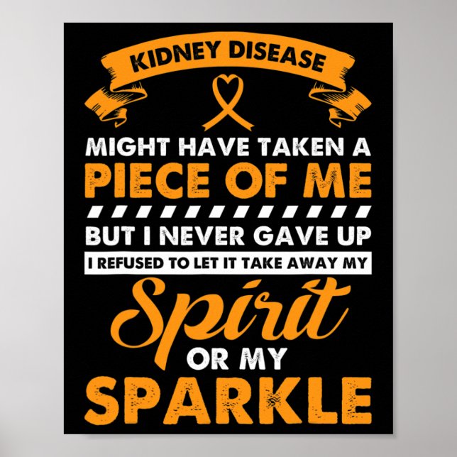 Kidney Disease Gift - Aldrig Ge Up Kidney Cancer Poster (Framsidan)