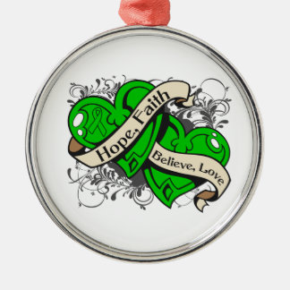 Kidney Disease Hope Faith Dual Hearts Julgransprydnad Metall