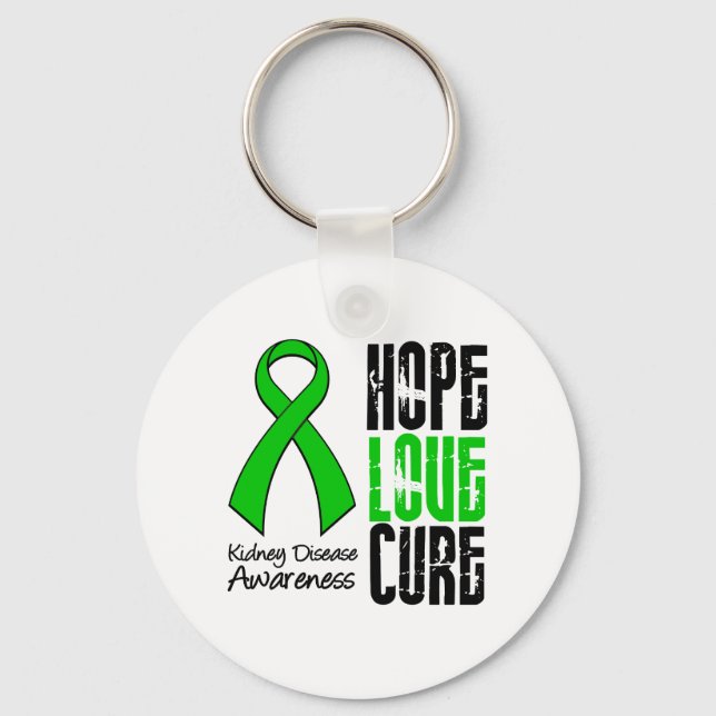 Kidney Disease Hope Kärlek Cure Ribbon Nyckelring (Framsida)