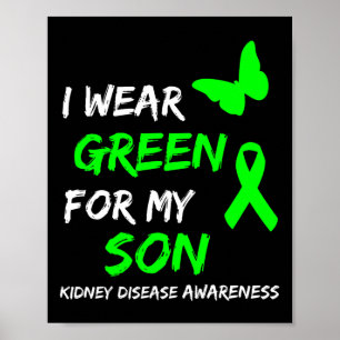 Kidney Disease I Bära Grönt för min son Ribbon Poster