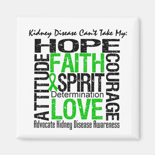 Kidney Disease kan inte ta min Hope Collage Magnet (Framsidan)