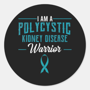 Kidney Disease PKD Warrior Pckd Awareness Teal 2 Runt Klistermärke