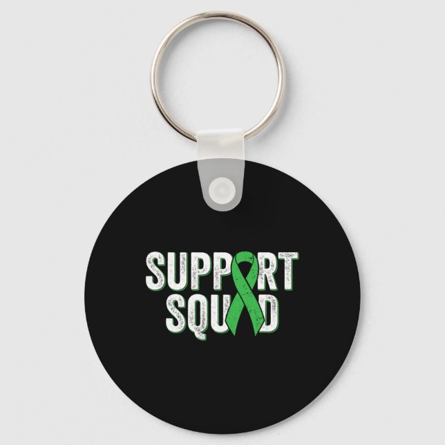 Kidney Disease Support Squad - Grönt Awareness Rib Nyckelring (Framsida)