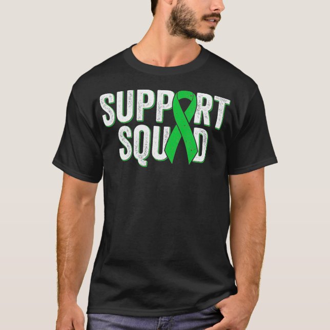 Kidney Disease Support Squad Grönt Awareness Ribb T Shirt (Framsida)