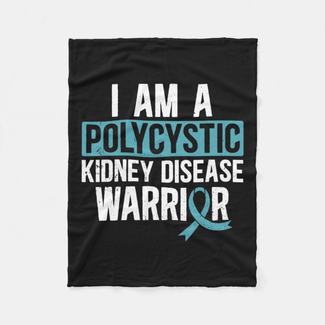 Kidney Disease Warrior Pkd Teal Ribbon Awareness Fleecefilt (Framsidan)