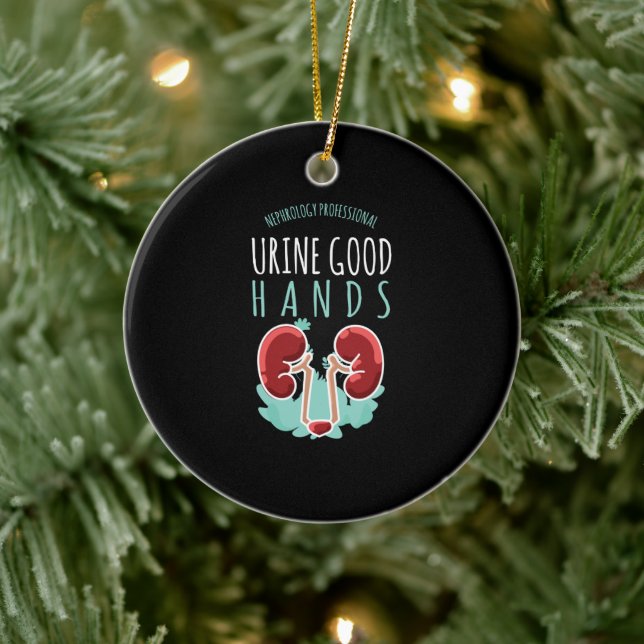 Kidney Doktor Urology Gift Urine Bra Händer Julgransprydnad Keramik (Träd)