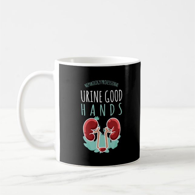Kidney Doktor Urology Gift Urine Bra Händer Kaffemugg (Vänster)