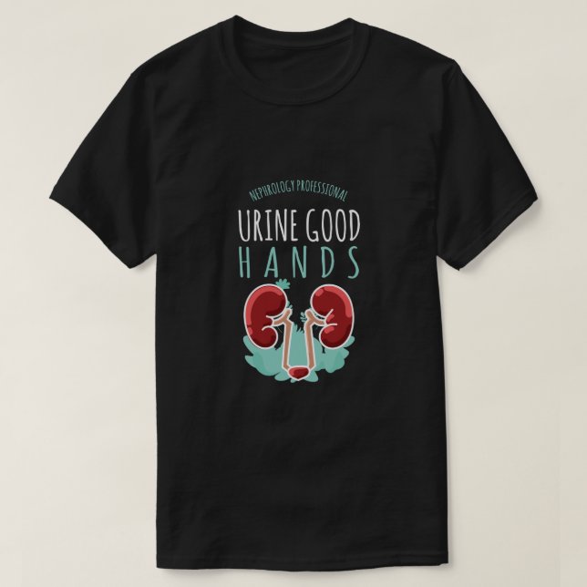 Kidney Doktor Urology Gift Urine Bra Händer T Shirt (Design framsida)