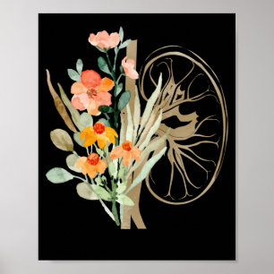 Kidney Organ Flower Dialys Sjuksköterska Poster