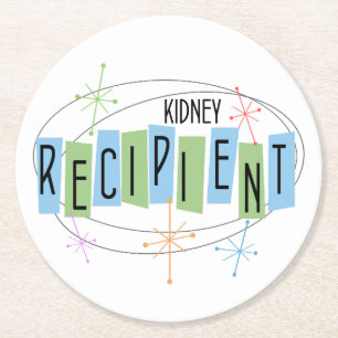 Kidney Recipient Retro Stil Underlägg Papper Rund