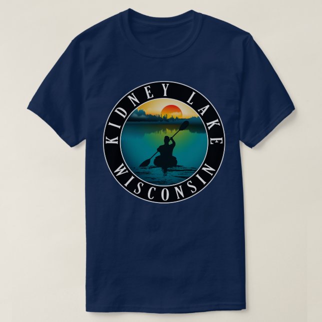 Kidney Sjö Wisconsin Kayaking T Shirt (Design framsida)