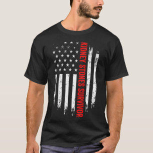 Kidney Stones Survivor American Flagga Recovery Ge T Shirt