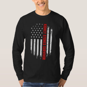 Kidney Stones Survivor American Flagga Recovery Ge T Shirt