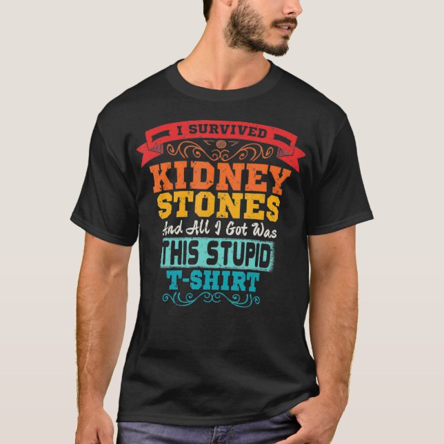 Kidney Stones T remoal Survivor Awareness T Shirt (Framsida)