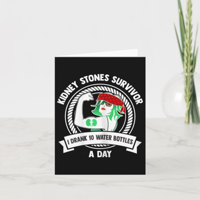 Kidney Surgery Gift - Flexing Woman Kidney Stones Kort (Framsida)