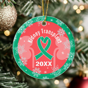 Kidney Transplant Anpassningsbar Helgdag Snowflake Julgransprydnad Keramik
