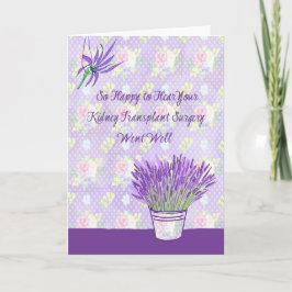 Kidney Transplant Surgery Card in Lavender Kort