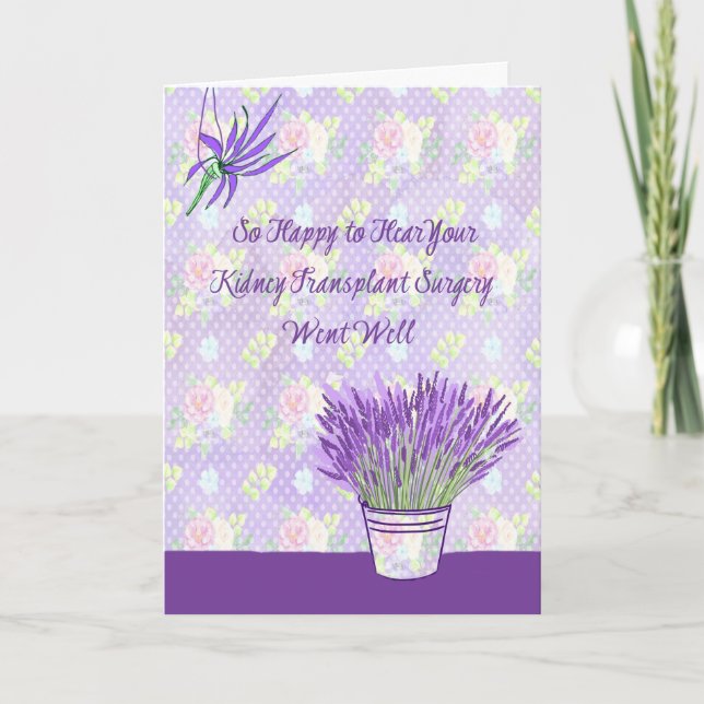 Kidney Transplant Surgery Card in Lavender Kort (Framsida)