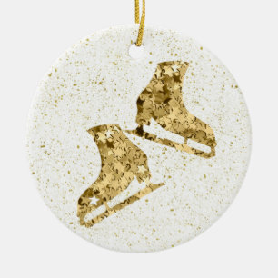 Kidornament i Figur - stjärnor i Guld (hondjur) Julgransprydnad Keramik