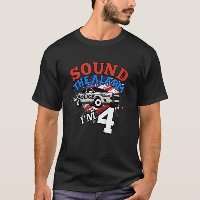 Kidpolisen i 4e födelsedagen Party B T Shirt (Framsida)