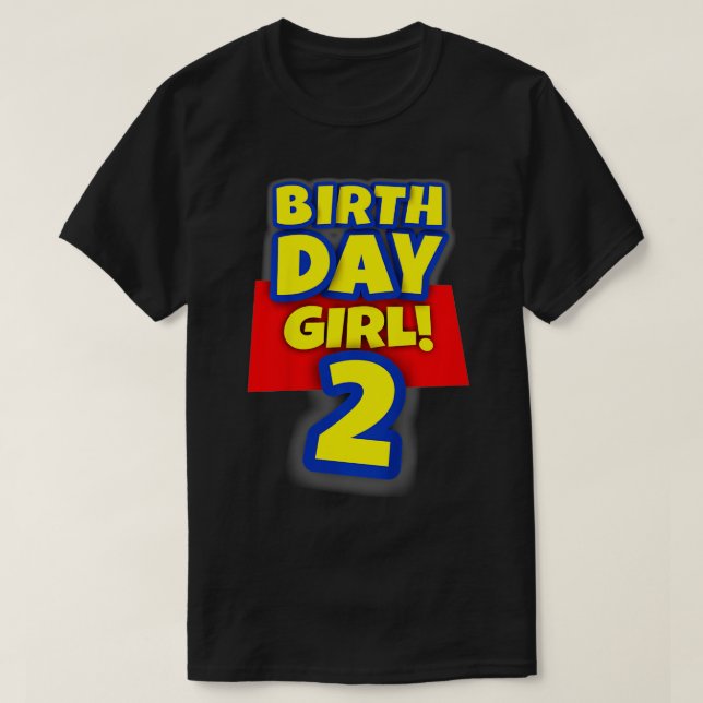 Kids 2 Year Old Toy Birthday Girl Gift  T Shirt (Design framsida)