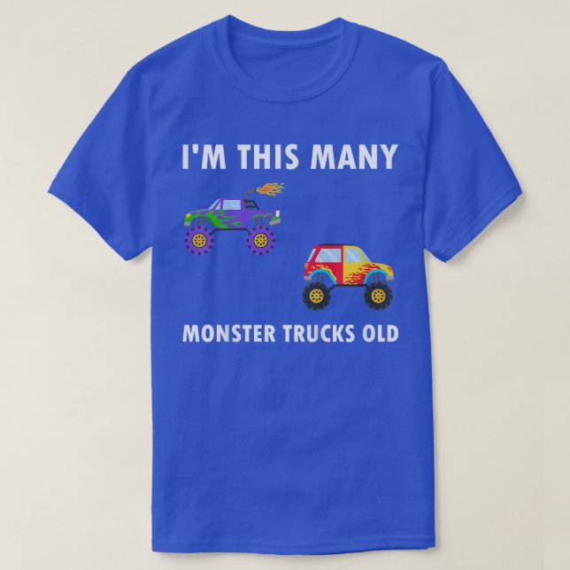 Kids 2 Years Old Boy Monster Trucks 2nd Birthday K T Shirt (Design framsida)