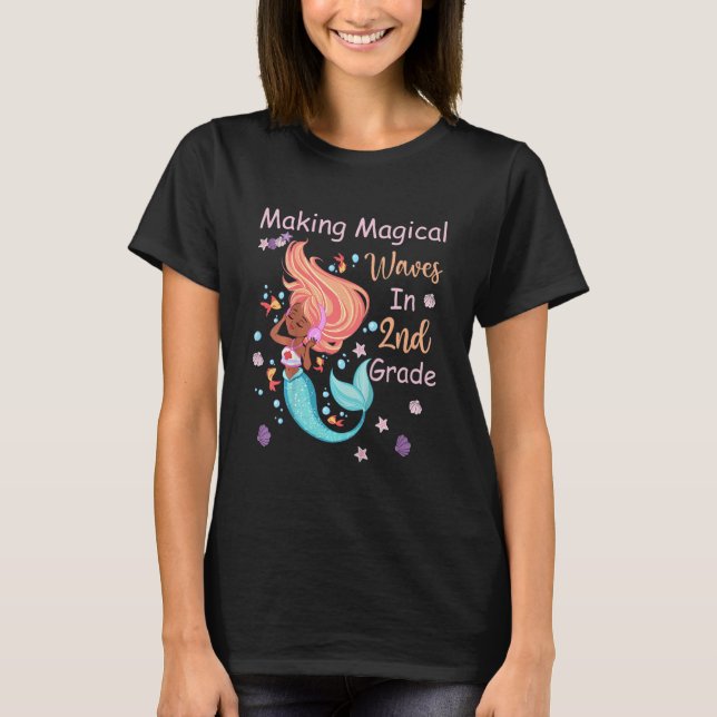Kids 2nd Grade Mermaid Making Magical Waves Kids G T Shirt (Framsida)