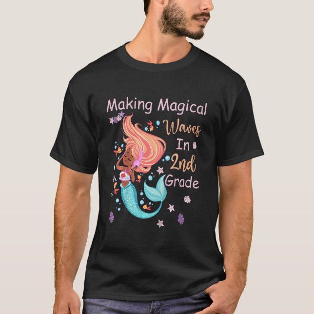 Kids 2nd Grade Mermaid Making Magical Waves Kids G T Shirt (Framsida)