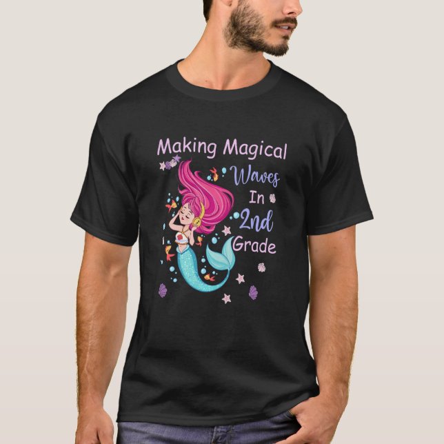 Kids 2nd Grade Mermaid Making Magical Waves Kids G T Shirt (Framsida)