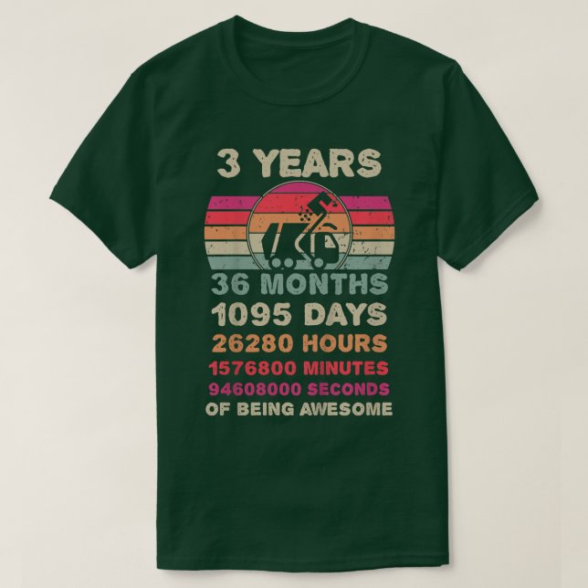 Kids 3 Year Old Garbage Truck Birthday 3rd Birthda T Shirt (Design framsida)