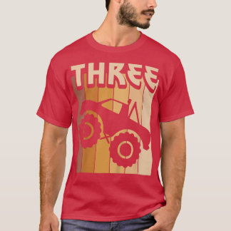 Kids 3 Year Old Monster Truck Birthday Boy Girl 3r T Shirt