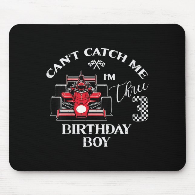 Kids 3rd Birthday Race Car Bday Boy Cant Catch Me  Musmatta (Framsidan)