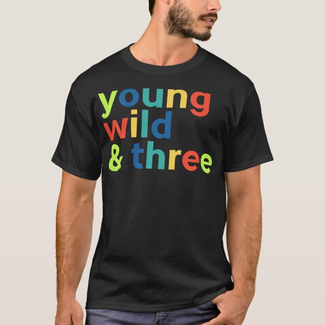 Kids 3Rd Birthday Shirt Boy - Funny Young Vild Th T (Framsida)