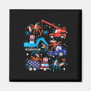 Kids 4:e juli Bygg Lastbilar Fordon Patriot Magnet