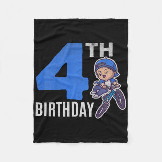 Kids 4 Years Old Bmx Bicycle Boys Cyclist 4th Birt Fleecefilt