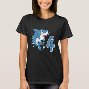 Kids 4e födelsedagen Boys Shark 4 år gammal Ocean  T Shirt