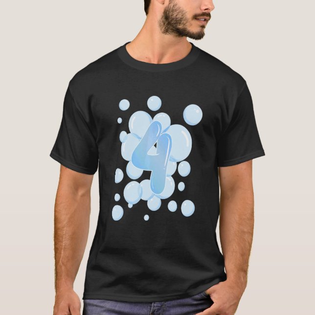 Kids 4e födelsedagen Bubble ThLED Födelsedagsfest T Shirt (Framsida)
