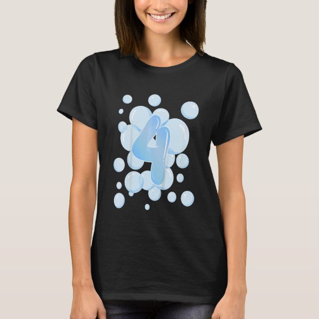 Kids 4e födelsedagen Bubble ThLED Födelsedagsfest T Shirt (Framsida)