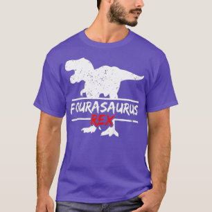 Kids 4e födelsedagen Dinosaur I Funny Fourasaurus T Shirt