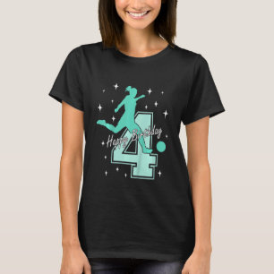 Kids 4e födelsedagen-fotboll spelar flicka t shirt