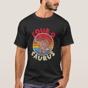 Kids 4e födelsedagen Four O Saurus I Stegosaurus I T Shirt